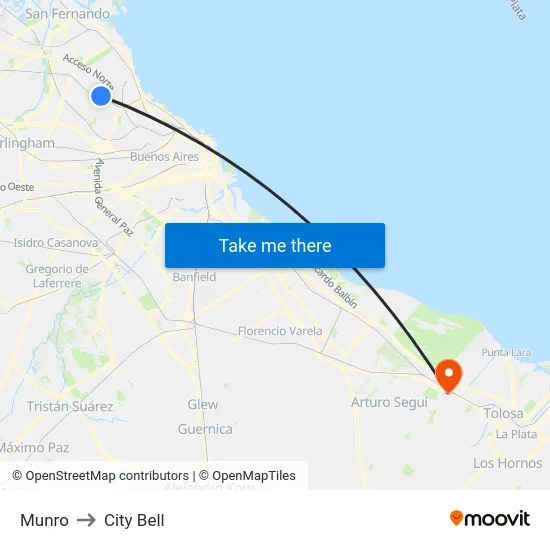 Munro to City Bell map