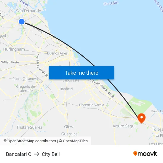 Bancalari C to City Bell map