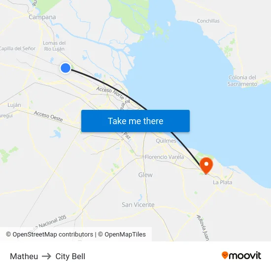Matheu to City Bell map
