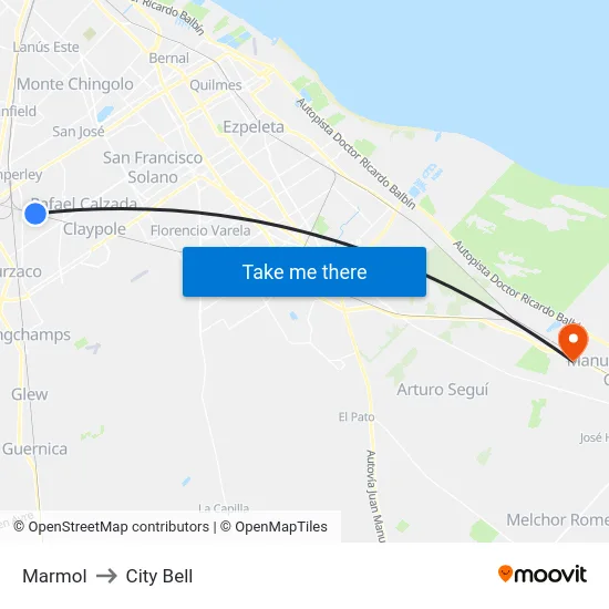 Marmol to City Bell map