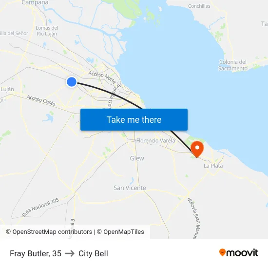 Fray Butler, 35 to City Bell map