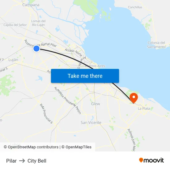 Pilar to City Bell map