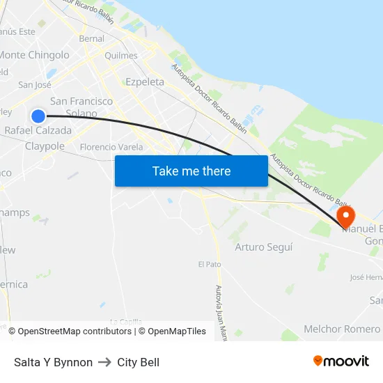 Salta Y Bynnon to City Bell map