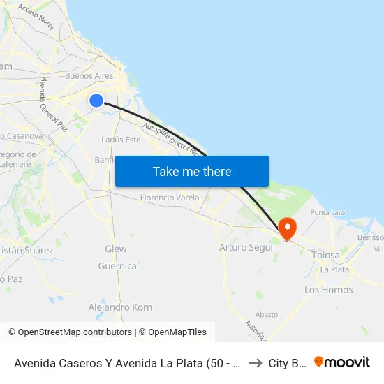 Avenida Caseros Y Avenida La Plata (50 - 101) to City Bell map