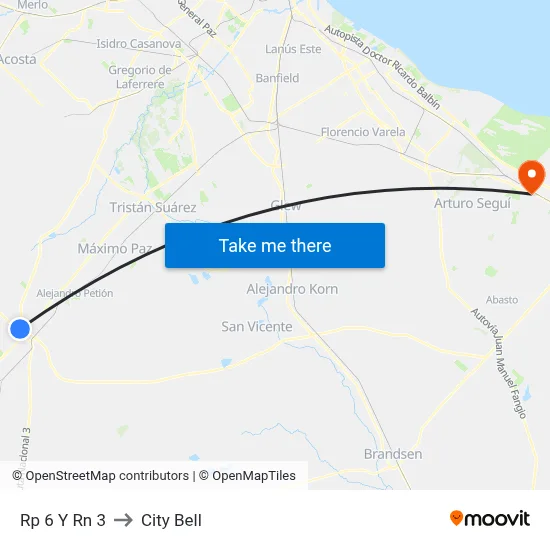 Rp 6 Y Rn 3 to City Bell map
