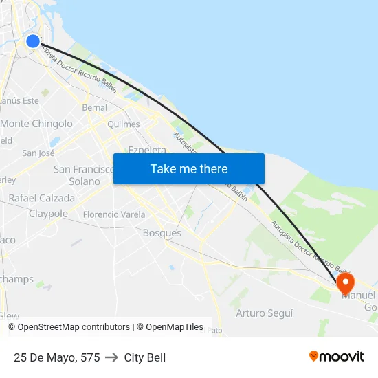 25 De Mayo, 575 to City Bell map