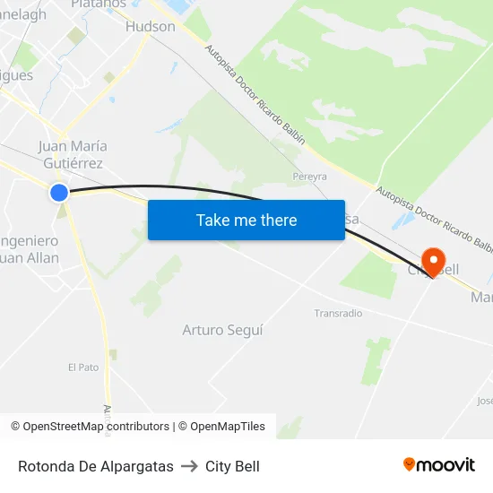 Rotonda De Alpargatas to City Bell map