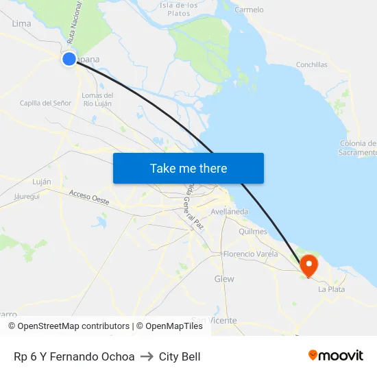 Rp 6 Y Fernando Ochoa to City Bell map