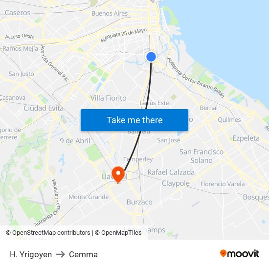 H. Yrigoyen to Cemma map