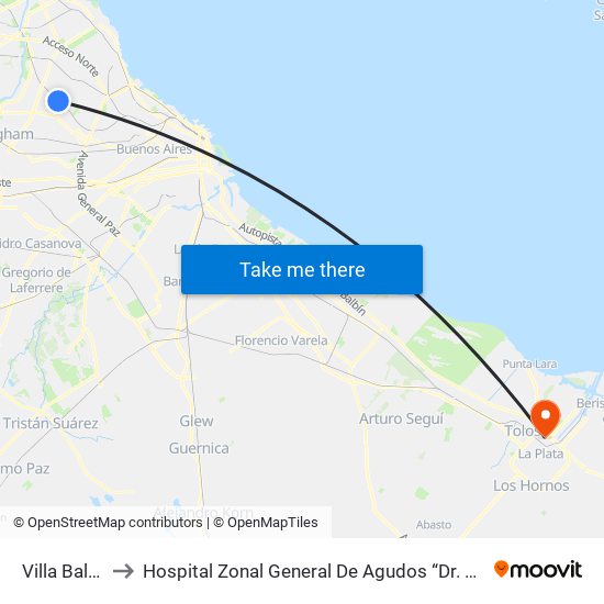 Villa Ballester to Hospital Zonal General De Agudos “Dr. Ricardo Gutiérrez” map