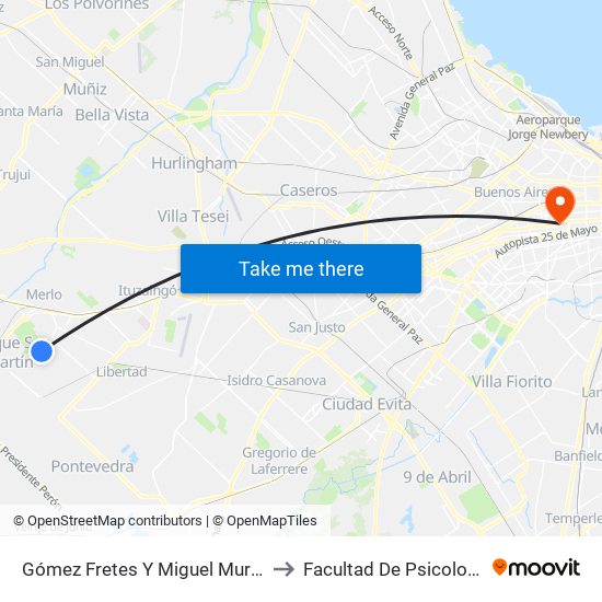 Gómez Fretes Y Miguel Murray to Facultad De Psicología map