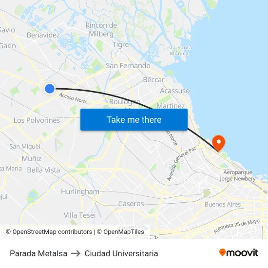 Parada Metalsa to Ciudad Universitaria map