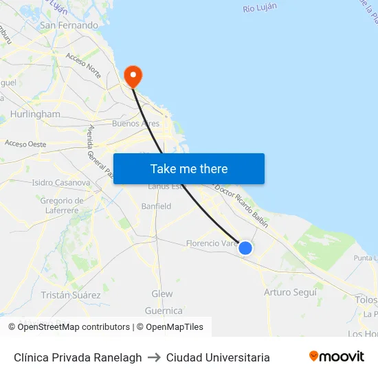 Clínica Privada Ranelagh to Ciudad Universitaria map