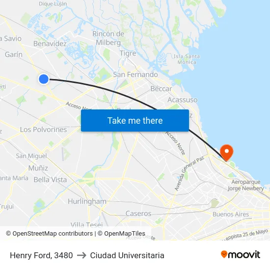 Henry Ford, 3480 to Ciudad Universitaria map