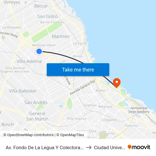 Av. Fondo De La Legua Y Colectora Panamericana to Ciudad Universitaria map