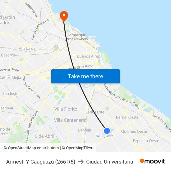 Armesti Y Caaguazú (266 R5) to Ciudad Universitaria map