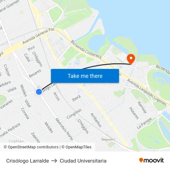 Crisólogo Larralde to Ciudad Universitaria map