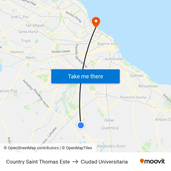 Country Saint Thomas Este to Ciudad Universitaria map
