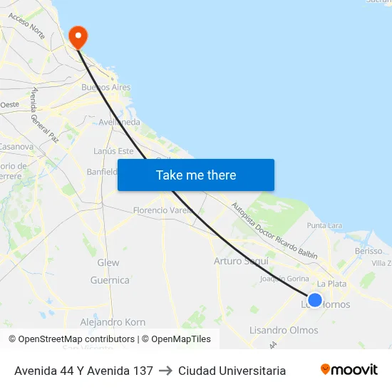 Avenida 44 Y Avenida 137 to Ciudad Universitaria map