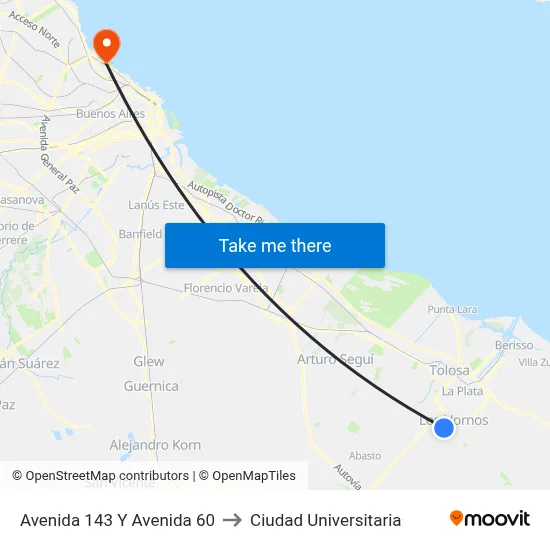 Avenida 143 Y Avenida 60 to Ciudad Universitaria map