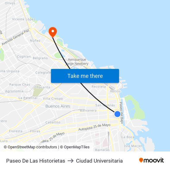 Paseo De Las Historietas to Ciudad Universitaria map