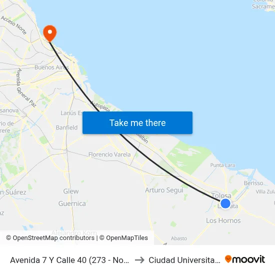 Avenida 7 Y Calle 40 (273 - Norte) to Ciudad Universitaria map