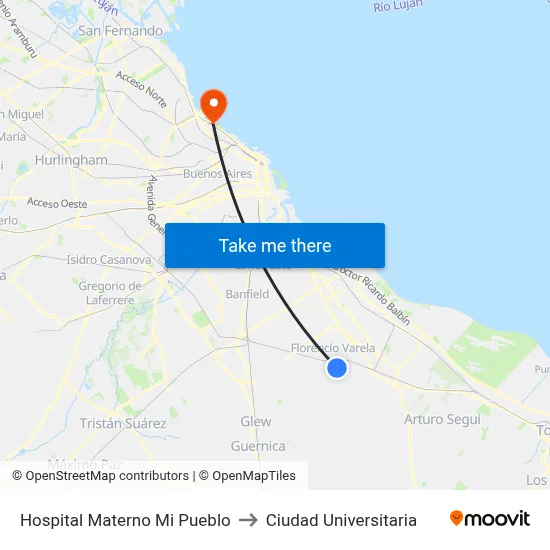 Hospital Materno Mi Pueblo to Ciudad Universitaria map