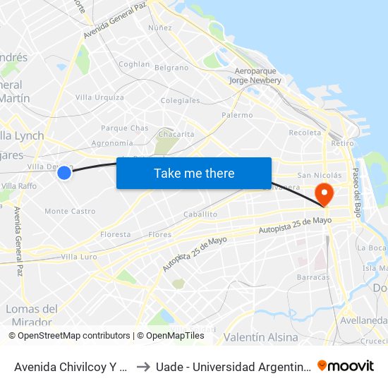 Avenida Chivilcoy Y Avenida Beiró to Uade - Universidad Argentina De La Empresa map