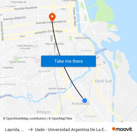 Laprida, 208 to Uade - Universidad Argentina De La Empresa map