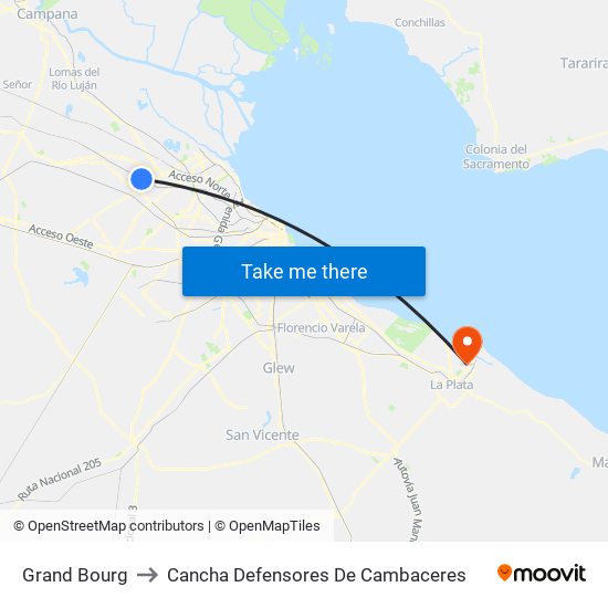 Grand Bourg to Cancha Defensores De Cambaceres map