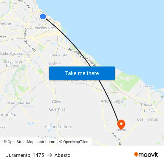 Juramento, 1475 to Abasto map