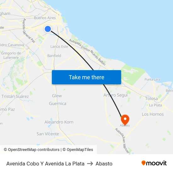 Avenida Cobo Y Avenida La Plata to Abasto map