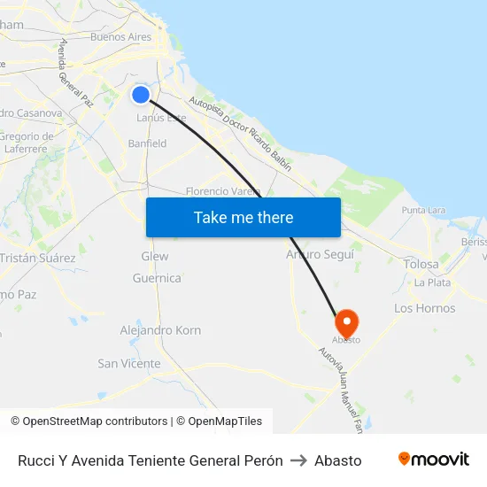 Rucci Y Avenida Teniente General Perón to Abasto map