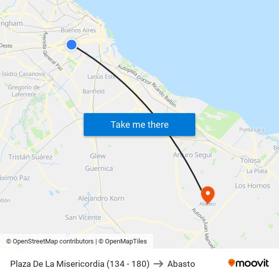 Plaza De La Misericordia (134 - 180) to Abasto map