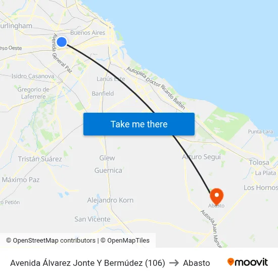 Avenida Álvarez Jonte Y Bermúdez (106) to Abasto map