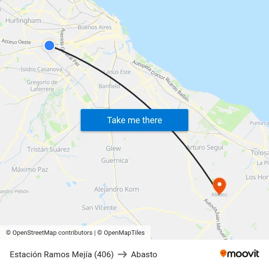Estación Ramos Mejía (406) to Abasto map