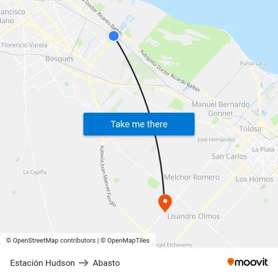 Estación Hudson to Abasto map