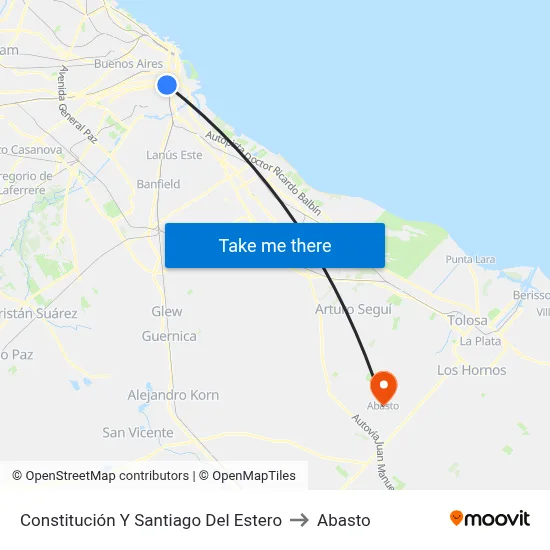 Constitución Y Santiago Del Estero to Abasto map