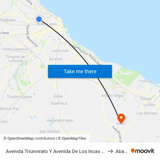 Avenida Triunvirato Y Avenida De Los Incas (108 - 176) to Abasto map