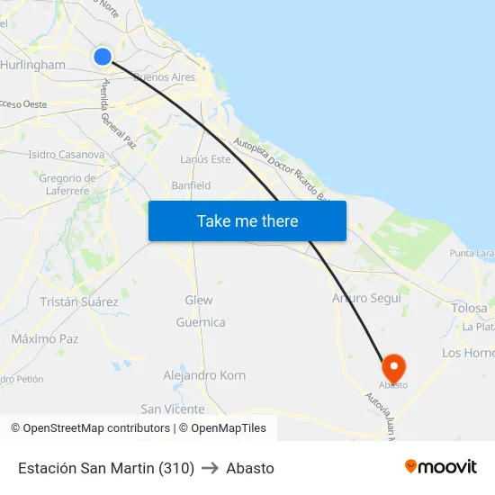 Estación San Martin (310) to Abasto map