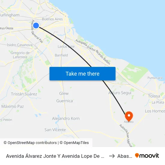 Avenida Álvarez Jonte Y Avenida Lope De Vega to Abasto map