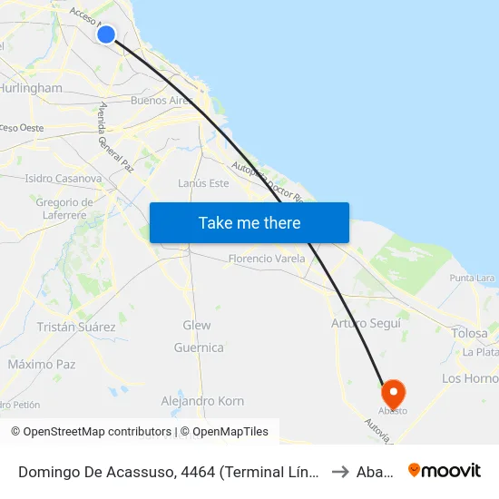 Domingo De Acassuso, 4464 (Terminal Línea 59) to Abasto map