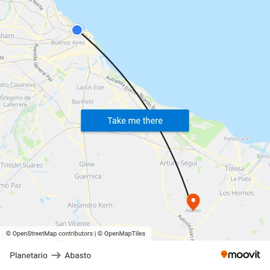 Planetario to Abasto map