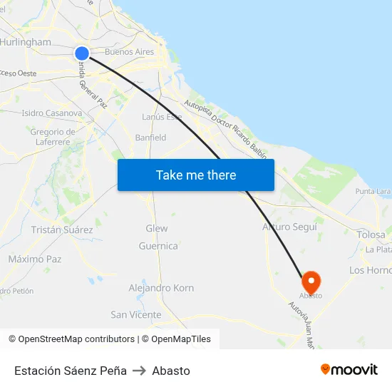 Estación Sáenz Peña to Abasto map