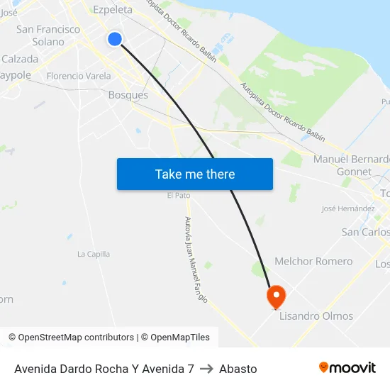 Avenida Dardo Rocha Y Avenida 7 to Abasto map