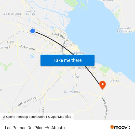 Las Palmas Del Pilar to Abasto map