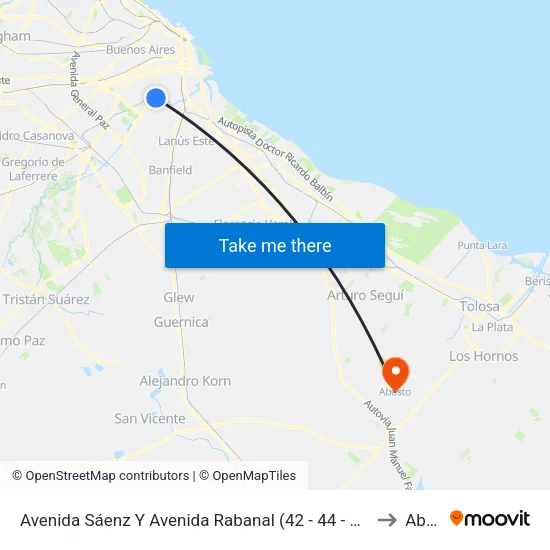 Avenida Sáenz Y Avenida Rabanal (42 - 44 - 46 - 70 - 177 - 178 - 188) to Abasto map