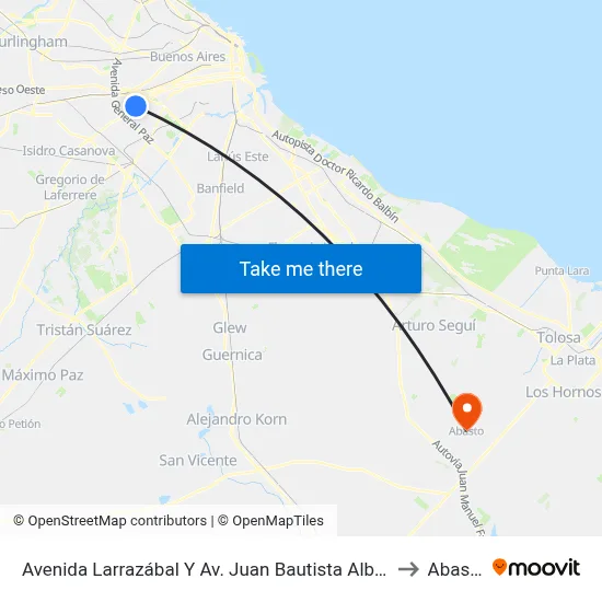 Avenida Larrazábal Y Av. Juan Bautista Alberdi to Abasto map