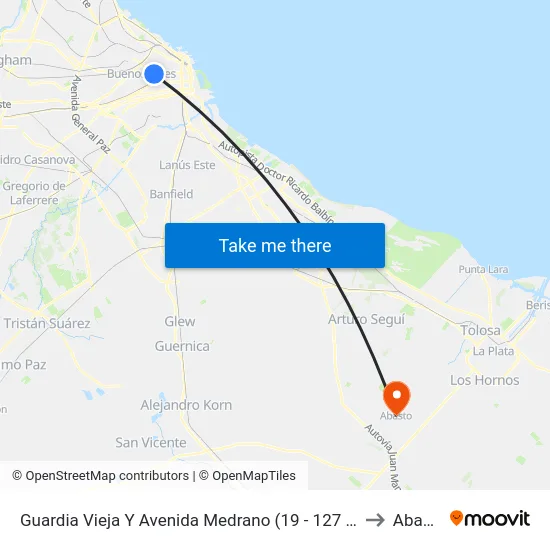 Guardia Vieja Y Avenida Medrano (19 - 127 - 128) to Abasto map