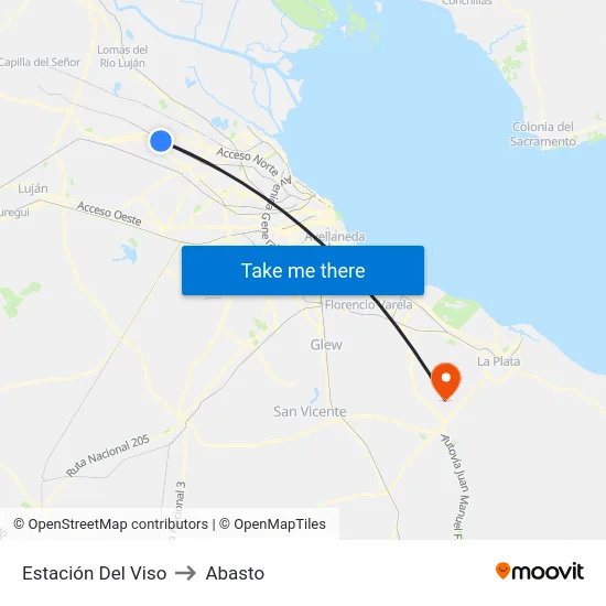 Estación Del Viso to Abasto map